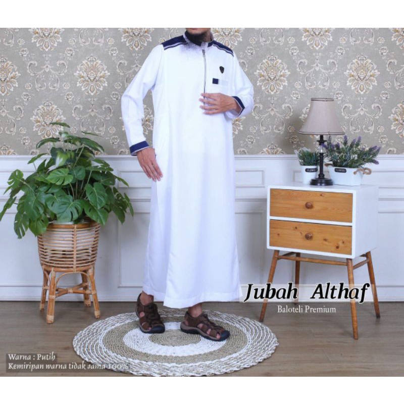 Saudi Robe With Upright Collar Combination Althaf Annashr | Shopee ...