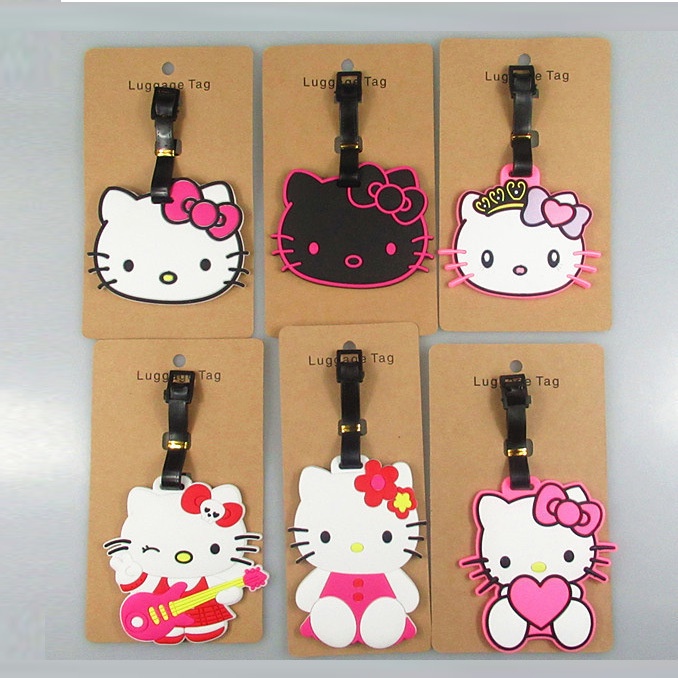 Cute Cartoon KT Cat Luggage Tag Travel Boarding Pass Luggage ...