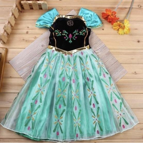 Princess anna dress. Frozen Girls Dress green disney Costume | Shopee ...