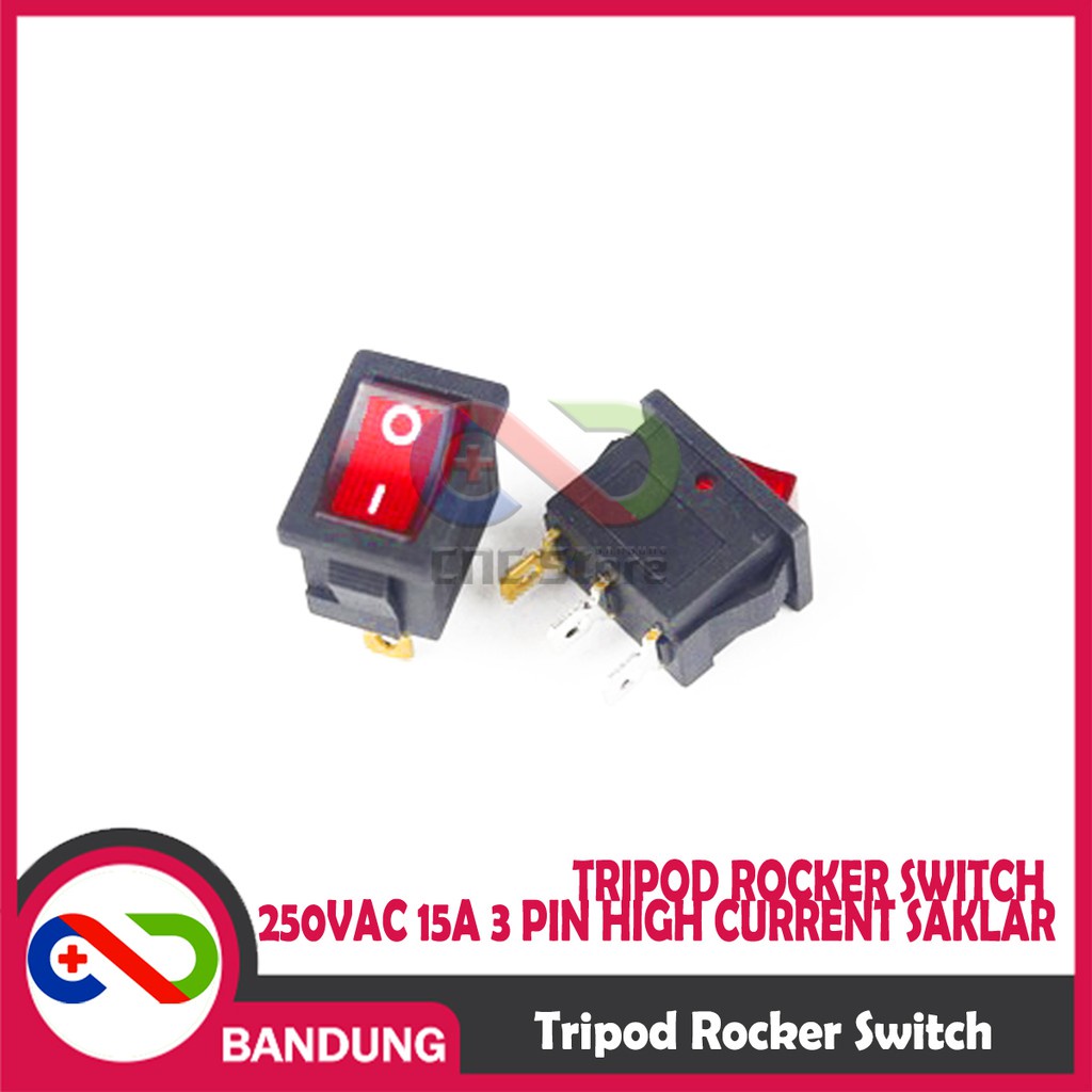 Tripod ROCKER SWITCH 250VAC 15A 3pin HIGH CURRENT SWITCH | Shopee ...