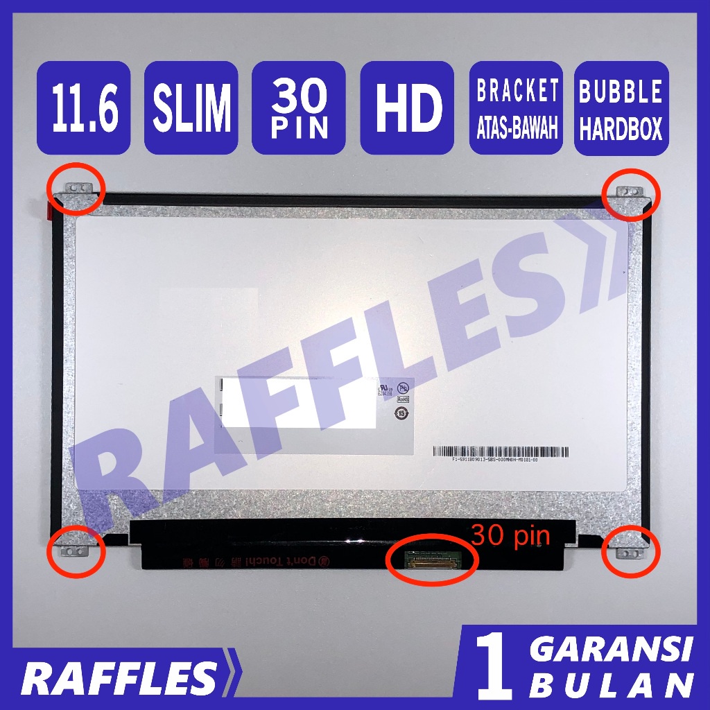 Dalle écran LCD LED 11.6" Pour Asus BR1100CKA - 1366x768 HD, Connecteur 30 Pin, Livraison 24h