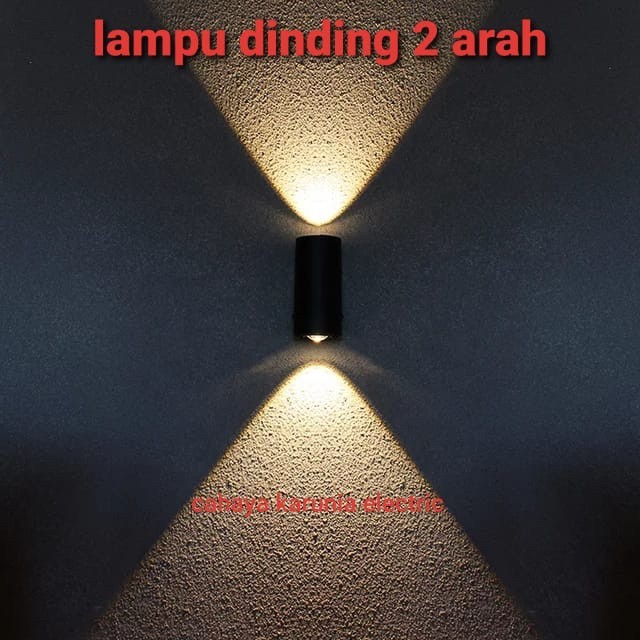 2-way wall lamp 2x1 watt LED white and black body waterproof - White ...