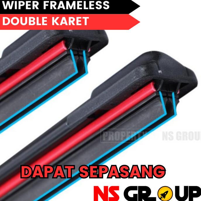 Universal Frameless Double Blade Rubber Dual Wiper for All Types of ...