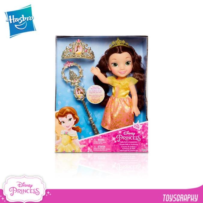 Disney Princess Toddler Belle Doll With Tiara Wand Jakks Beauty Doll 