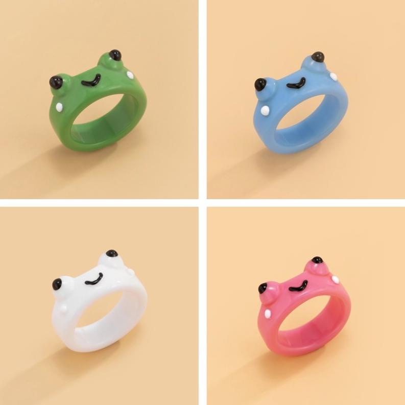 Trending Cute Fhasin Resin Frog Character Ring Frog Ring Animal Shape 4 ...