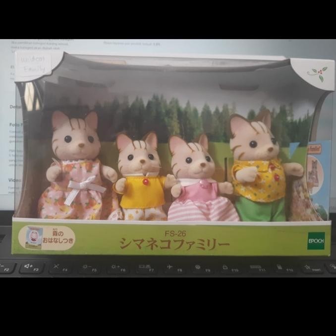 Sylvanian Families FS-05 - Famille Chat Charbon De Bois, Figurines Epoch, Neuf