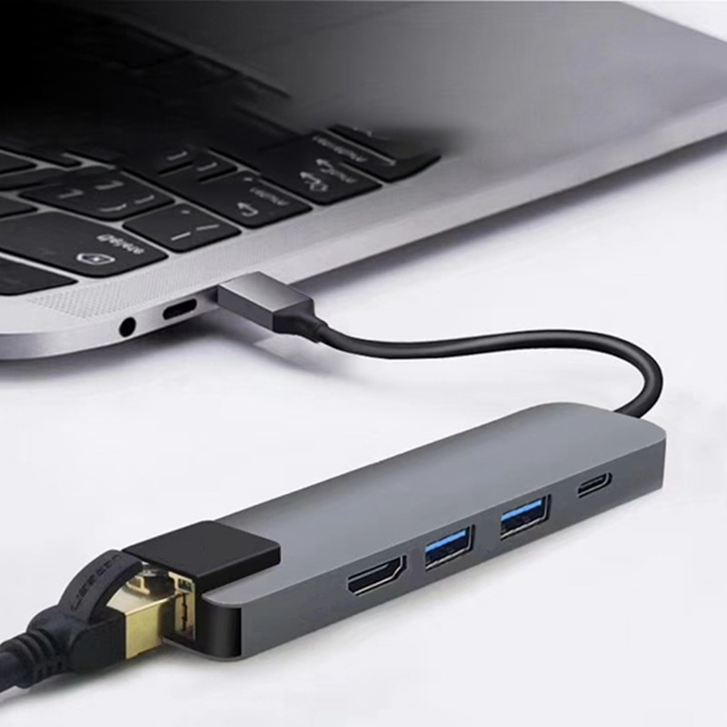 Usb Type C Hub 5 in 1 LAN HDTV Pass Through Charging - YC-206 EDUP ...