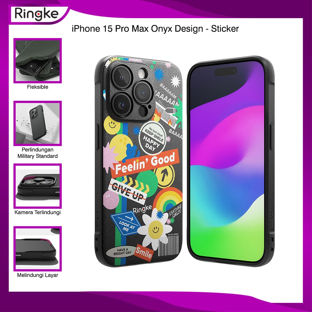 Ringke iPhone 15 Pro Max Onyx Design Sticker Casing Anti Crack Armor ...