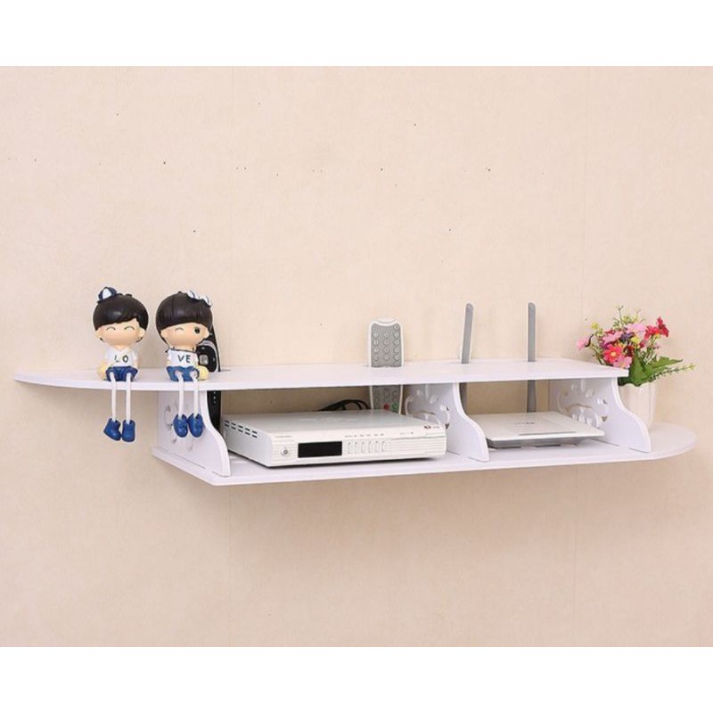Hanging Rack Dvd Wall Shelf Wifi Router Remote Music Player 2 Layer ...