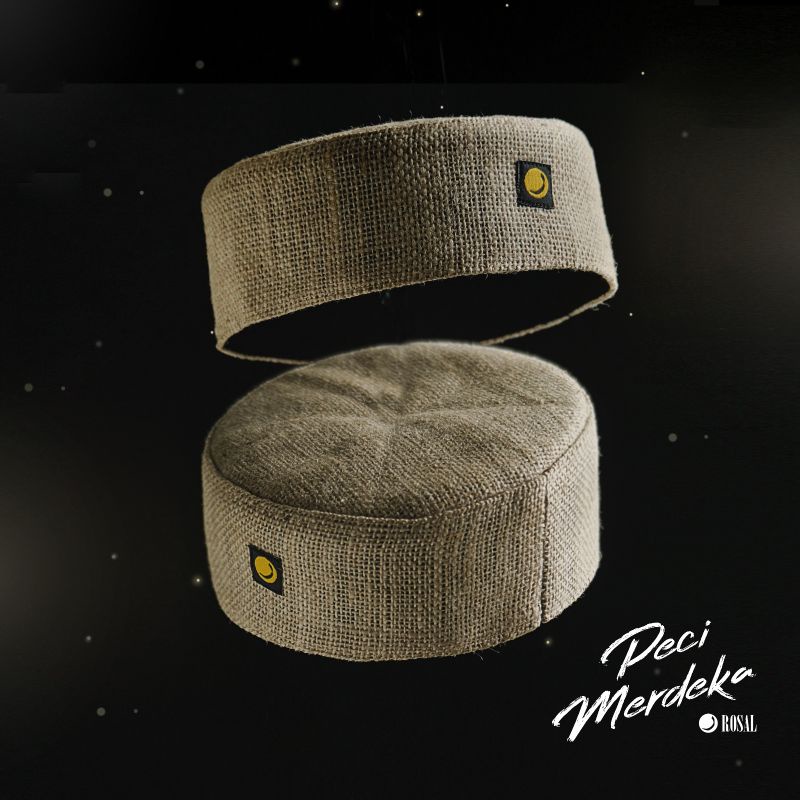 Rosal adult jute skull cap/merdeka peci made of jute sack cloth ...