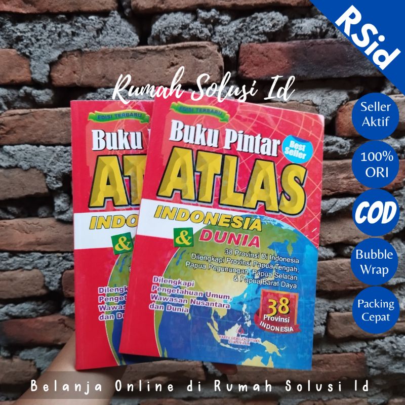 Smart Book Atlas of Indonesia, World 38 Provinces - Latest Atlas ...