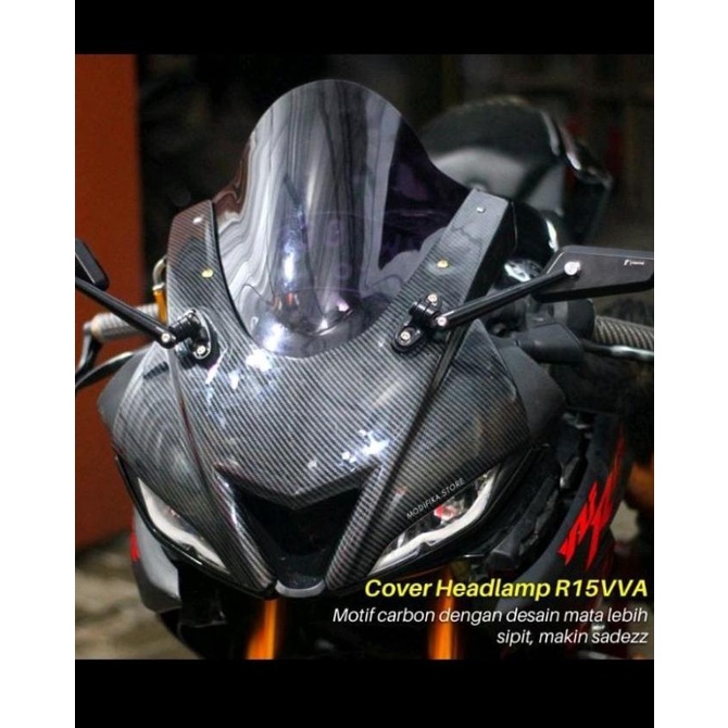 Sipit R6 Carbon Kevlar Yamaha R15 V3 Headlamp Mask Cover Shopee Philippines