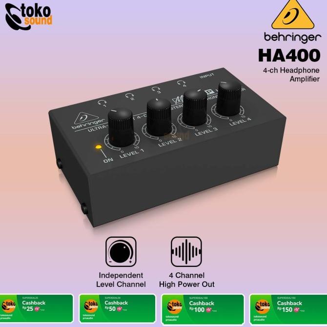Behringer HA400 HA 4004 Channel Stereo Headphone Amplifier Shopee