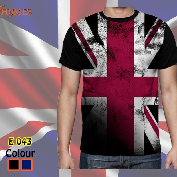 T-shirt Big Size England England England Flag Rhymes Import Tiedye ...