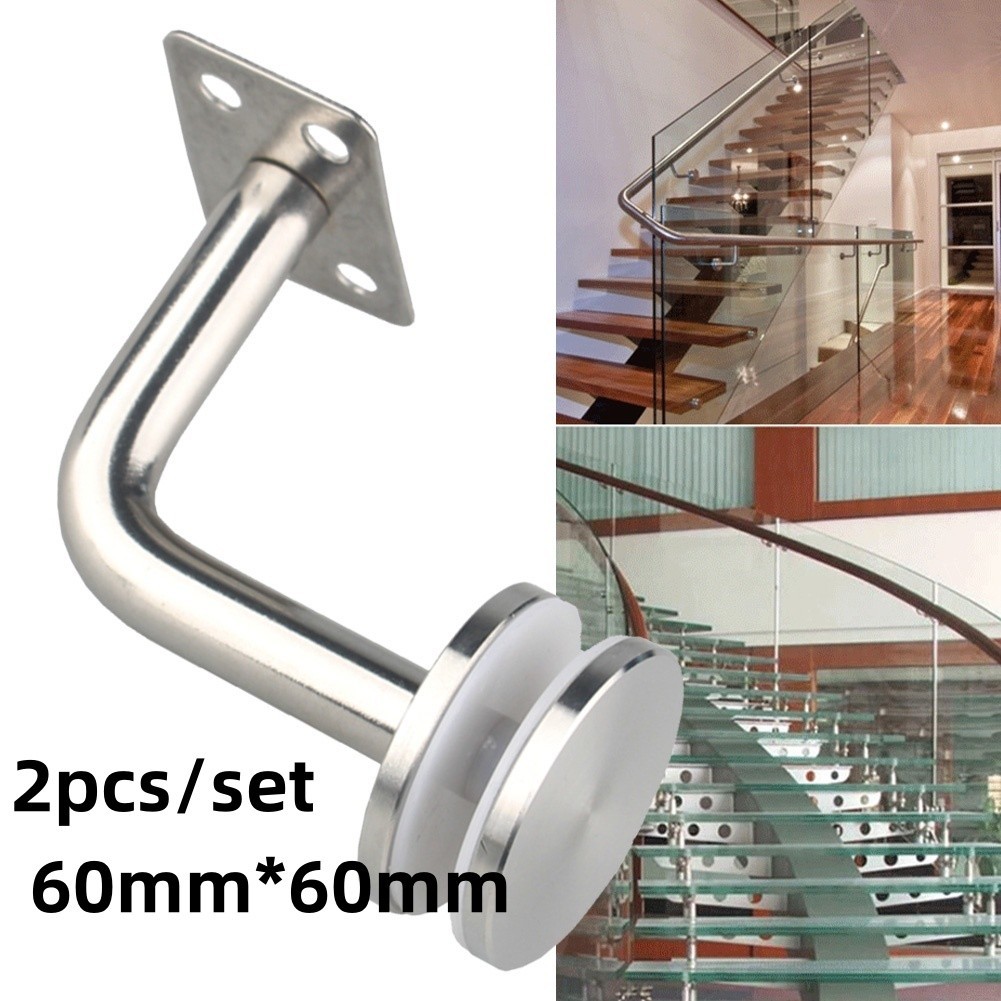 2pcs/set 60x60 MM Stair Rail Support Wall/304 Stainless Handrail ...