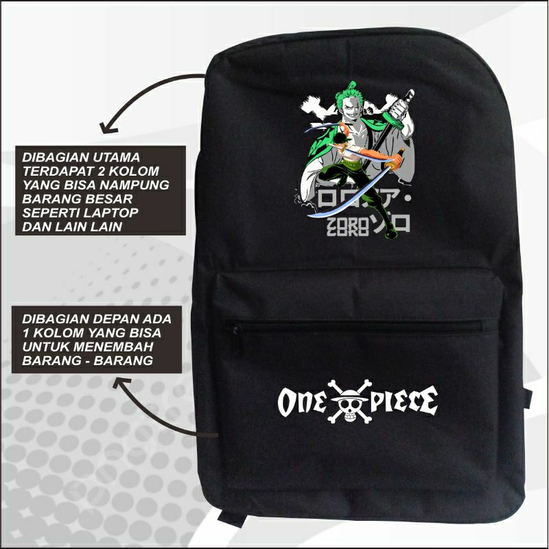 Roronoa Zoro One Piece Anime Backpack School Bag Shopee Philippines