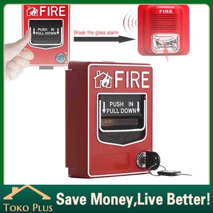 Red Break Glass Fire Alarm Manual Fire Sign Call Point Emergency ...