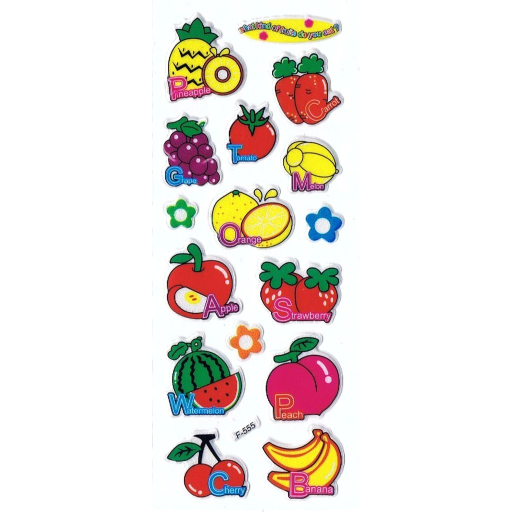 Sk495 Embossed Sticker Sticker Set Strip Assorted Pictures Cartoon ...
