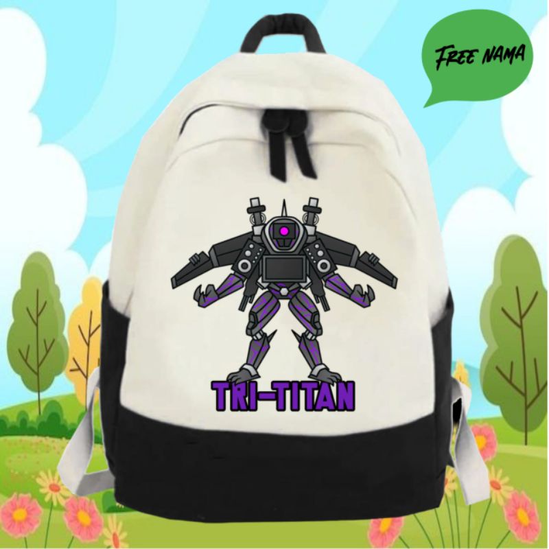 The Newest SKIBIDI TOILET TRI TITAN Backpack Children's Bag FREE Name ...