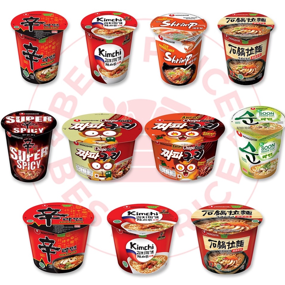 Limited NONGSHIM - ALL VARIANTS OF KOREAN NOODLES CUP/BOWL (SHIN RAMYUN ...