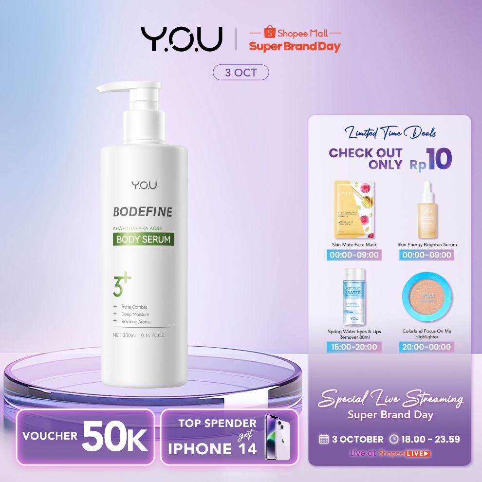 You Bodefine AHA+BHA+PHA Acne Body Serum Bacne Back Acne Shopee