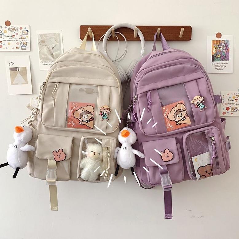 Frc] Korean Imported Backpack E4339 Viral School Backpack | Shopee ...