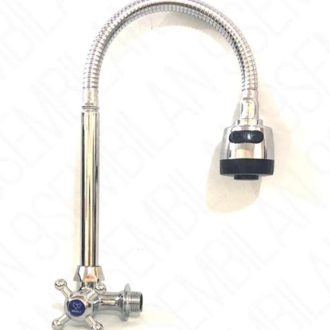 HITAM Laris Goose Faucet Flexible Head On Off Black Kitchen Sink Faucet