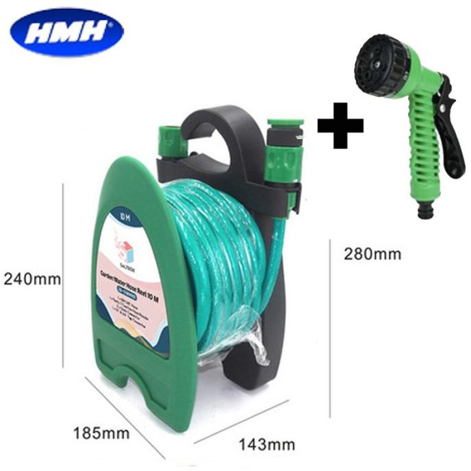 Water Hose Reel 10meter 10m Garden Hose Water Spray roll Hose | Shopee ...