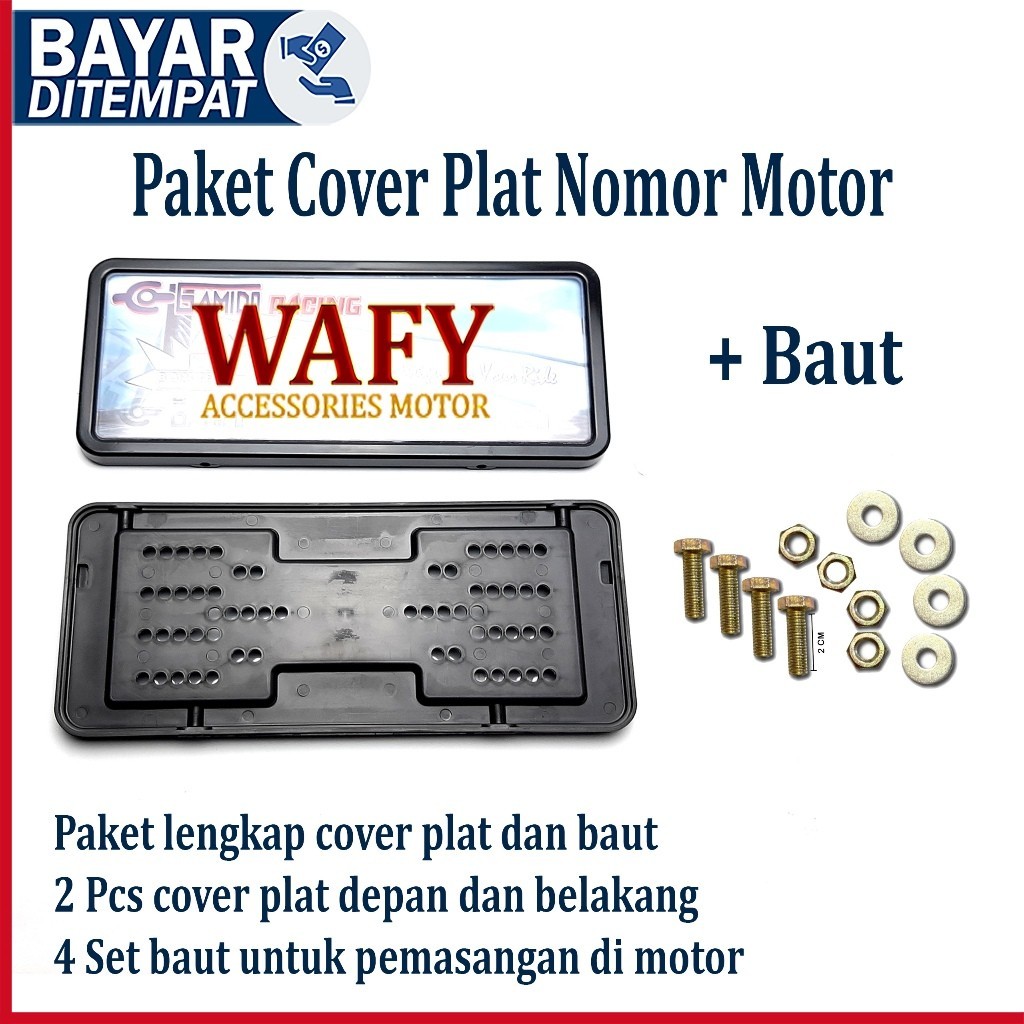 Gamido Mika Motorcycle Number Plate Frame Cover Package+Bolt Set