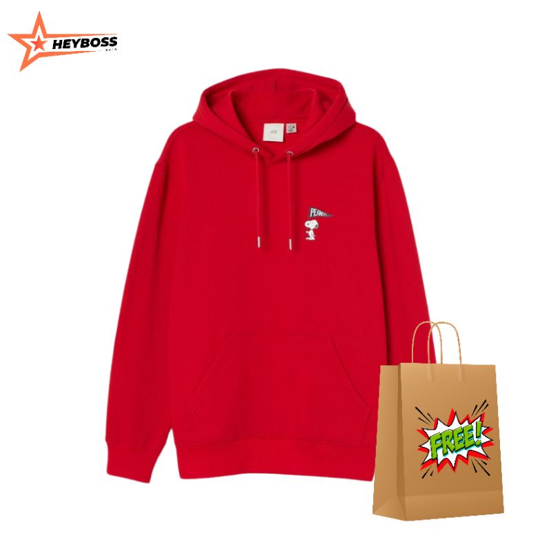 H and m red clearance hoodie