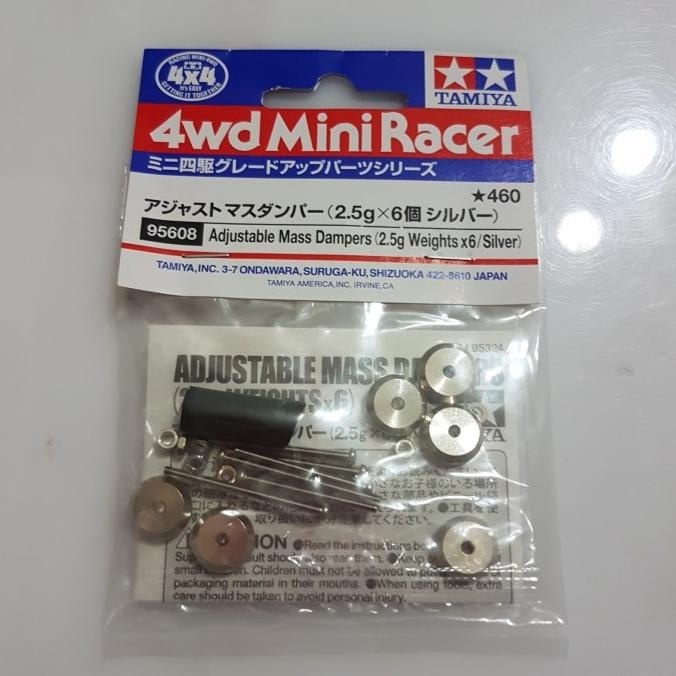Tamiya 95608 adjustable mass dampers (2.5g weights x6/ silver) Shopee