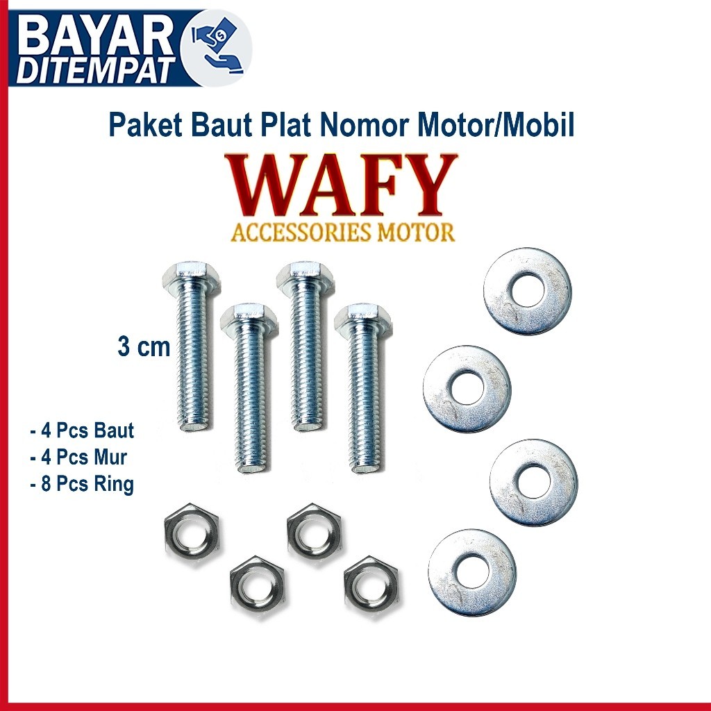 4 Pairs Of Car Motorcycle Number Plate Cover Bolt Bolts Package 4 Pairs