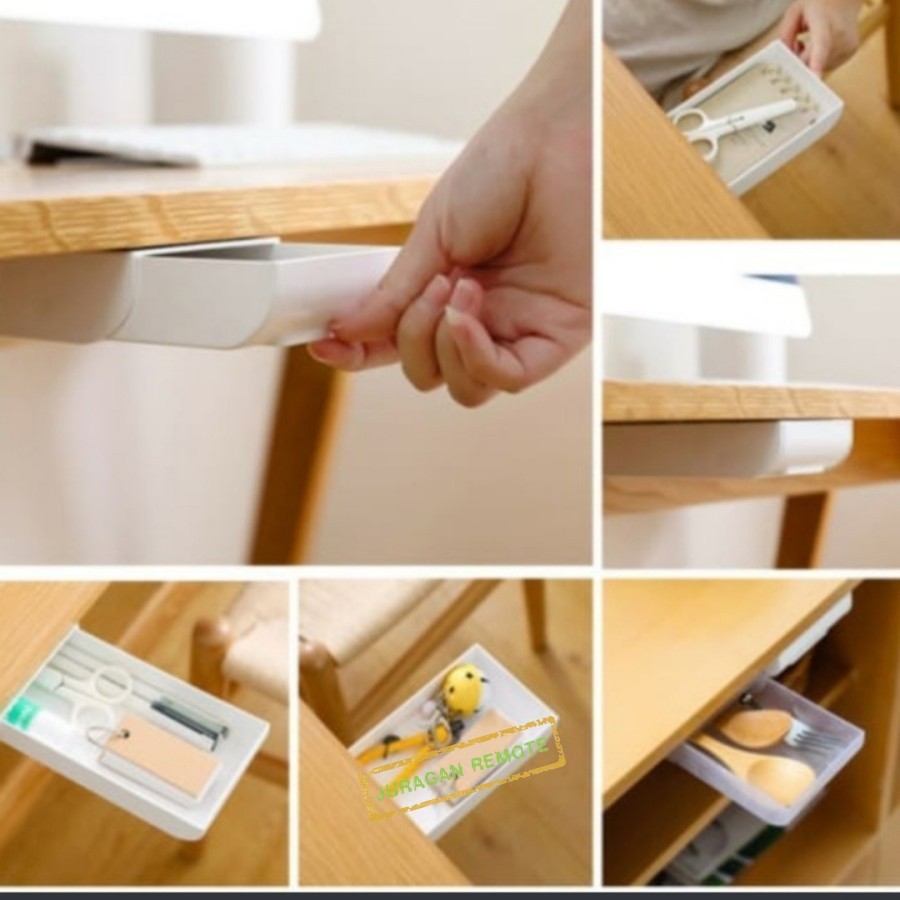Under-desk Drawer Secret Storage Box Hidden Rack Storage | Shopee ...