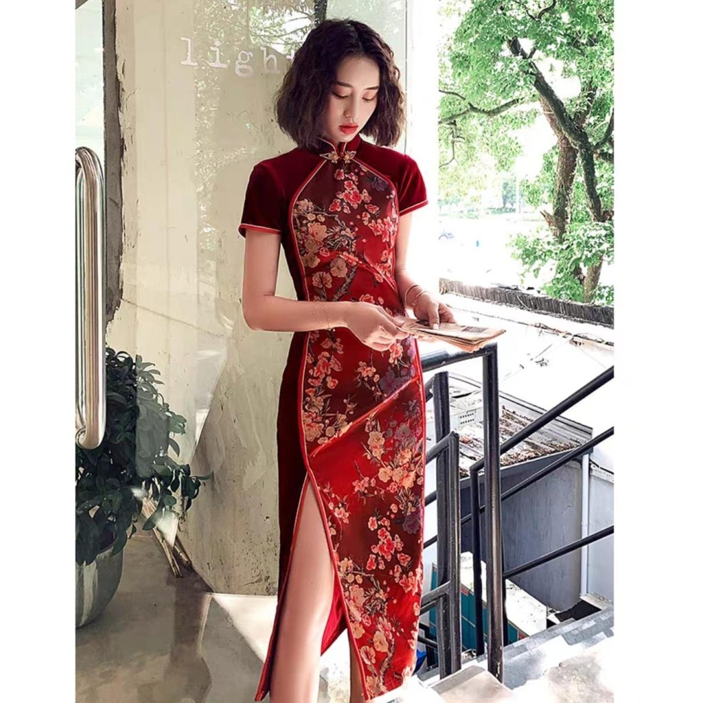 MERAH Adult Imle Dress Driss Imported Premium Frees Red Deres Ceongsam ...