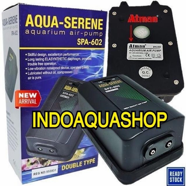 Atman Spa-602 Latest Aquarium Air Pump Aerator Air Pump | Shopee ...