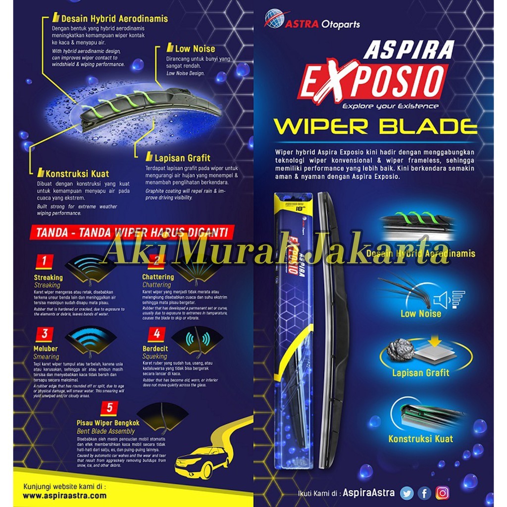 Wiper ASPIRA EXPOSIO BLADE HYBRID Graphite 14 16 17 18 19 20 21 22 24