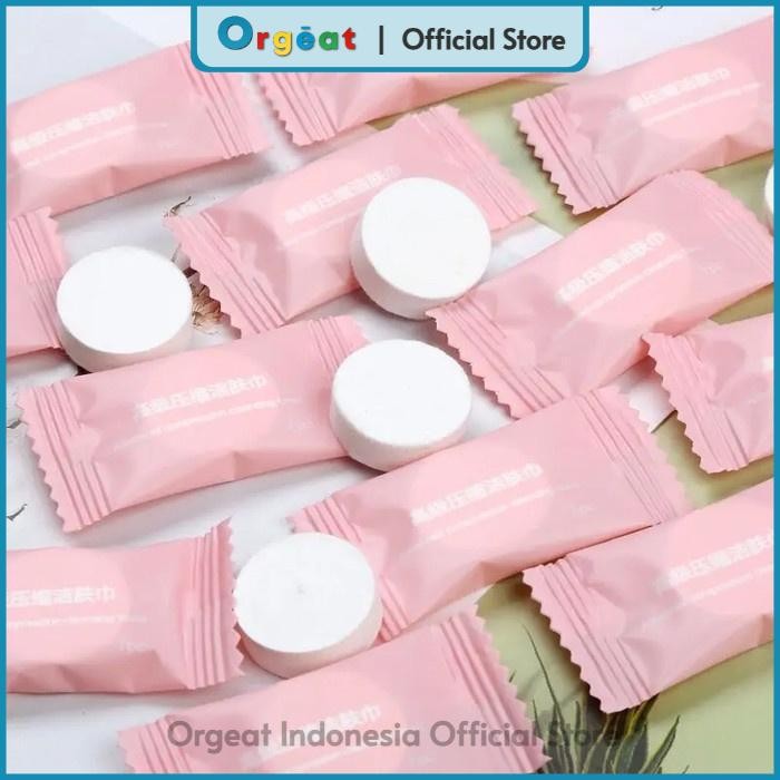 OGT - 50 Pcs Compression Face Towels Candy Shape Travel Disposable ...