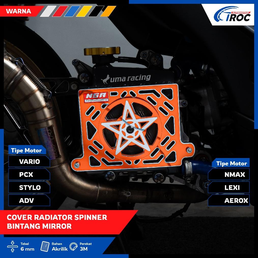 To94 Star Spiner Radiator Cover Mirror Vario Pcx Nmax Aerox Adv Lexi ...