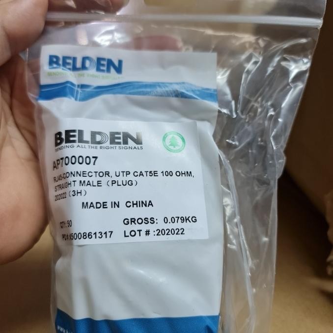 ORIGINAL Belden RJ45 Cat5e RJ45 Connector 50pc / Belden RJ45 Connector ...