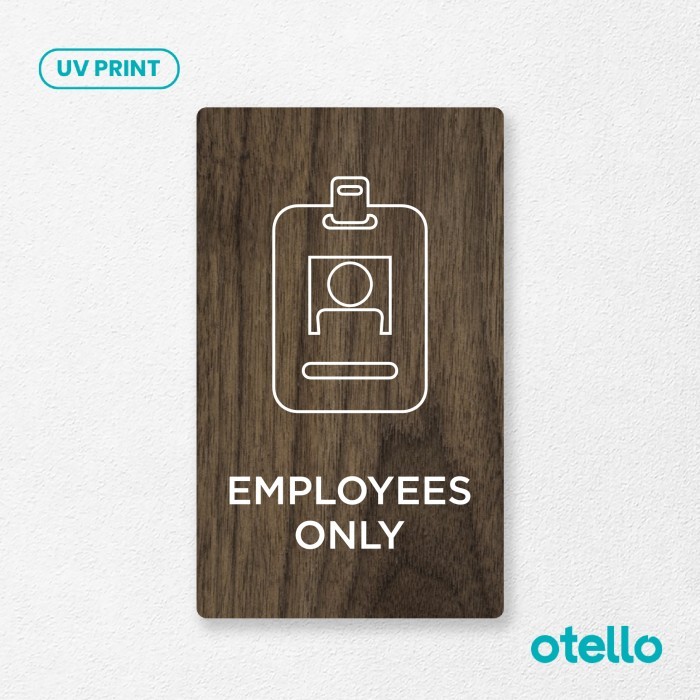 Employes Only Sign Board Wooden Print Signage Label Prohibition ...