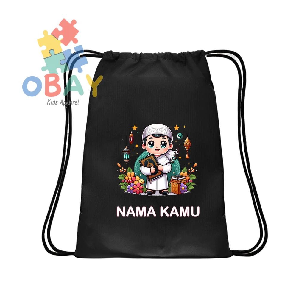 Good Quality Children's Drawstring Bag Let's Recite the Koran with Cute ...
