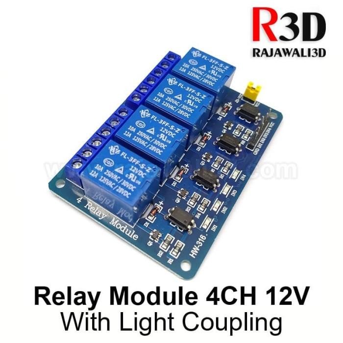 Relay Module 4 Channel 12V With Light Coupling Protection | Shopee ...