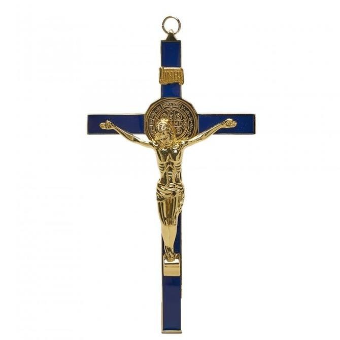 Benedict Catholic Hanging Cross Navy Blue premium 23cm mini Cross mini ...