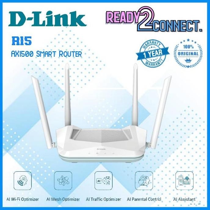 SHIPPINGbebas - DLINK R15 AX1500 EAGLE PRO AI Smart Router Dual Band ...