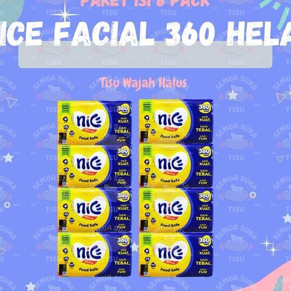 Package of 8 Pa Tissue Nice Facial Tissue 360 Strands 2 Ply Quality ...