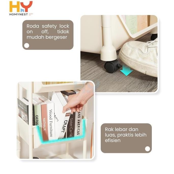 HOMYNEST Multifunctional Stacking Shelf Trolley Shelf Push Shelf with ...