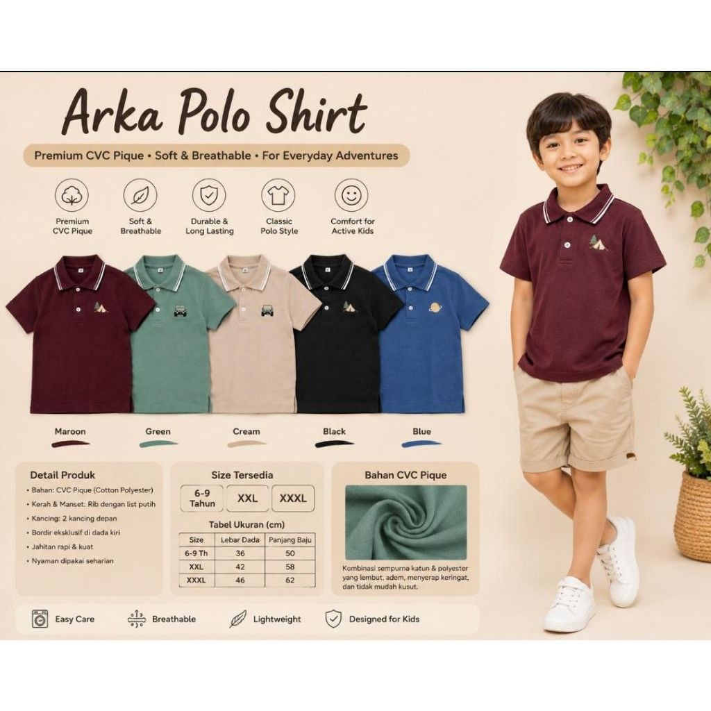 1-11T (boys top) ARKA POLO SHIRT | Shopee Philippines