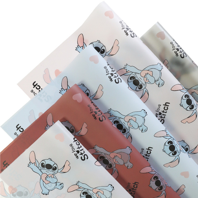20 Sheets Cute Stitch Cartoon Character Motif Gift Flower Bouquet Paper ...