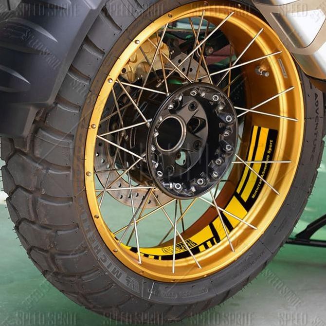 thumbnail image 2 of BMW R1200GS Motorcycle Wheel Rim Decals – 19'' Front / 17'' Rear – M Stripes 2 of 4