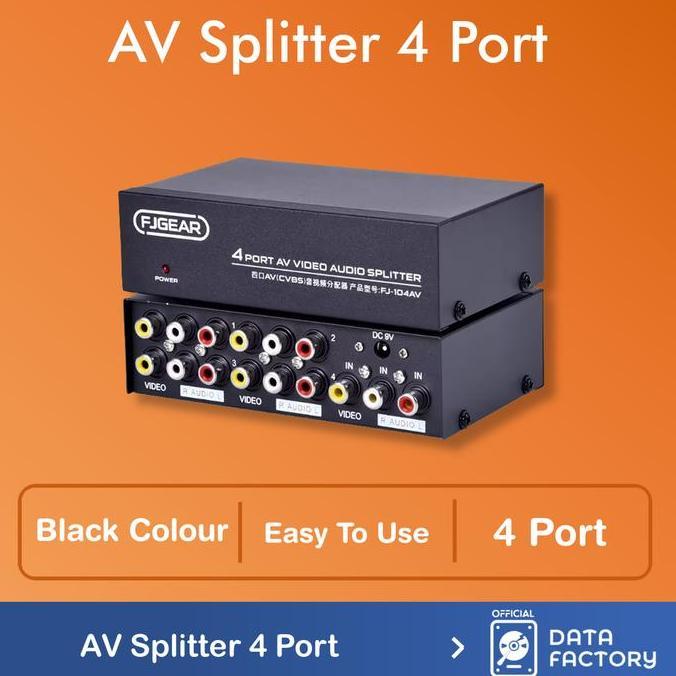 RCA AV Splitter 4port 4 Port Audio Video Spliter/ - 1-4 Ports 4 Ports ...